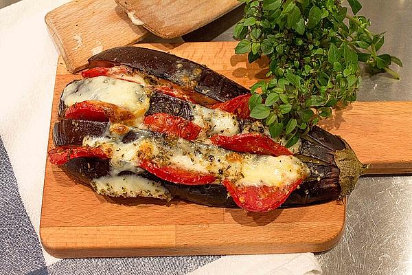 Eggplant and Tomato Trays Out Of Oven