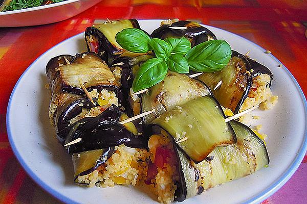 Eggplant Rolls with Couscous Salad