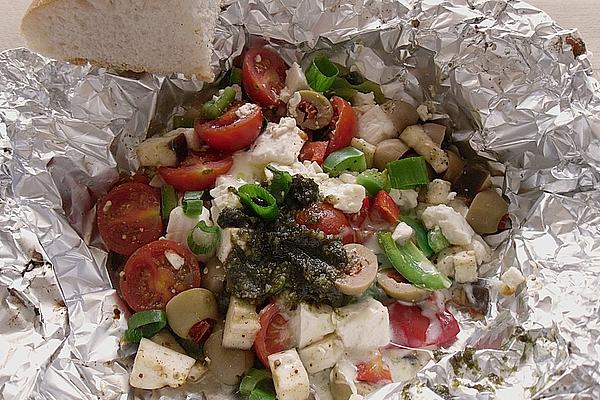 Feta and Vegetable Packets from Oven
