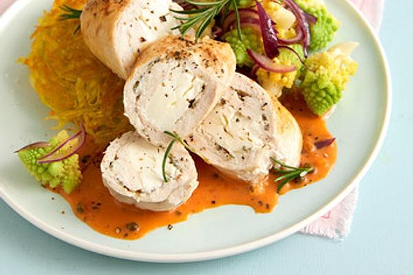Filled Chicken Roulade with Sheep Cheese