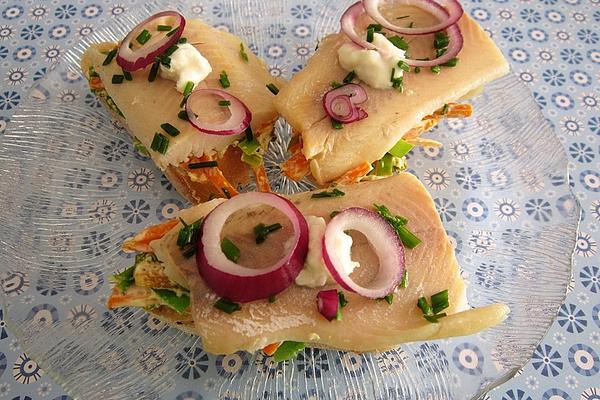 Finger Food Snack with Smoked Trout Fillet