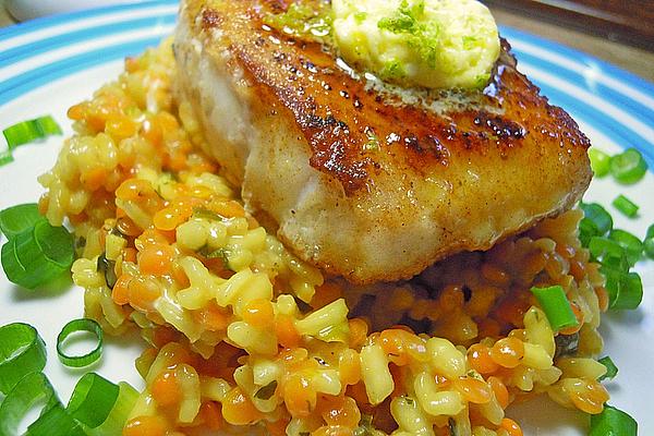 Fish Fillet with Lime Butter and Lentil Risotto