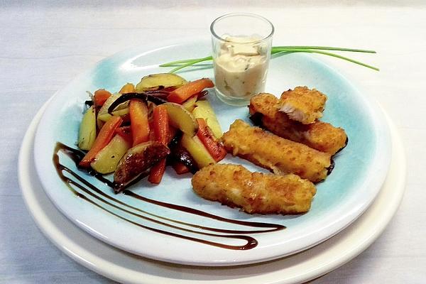 Fish Fingers and Carrots from Tray