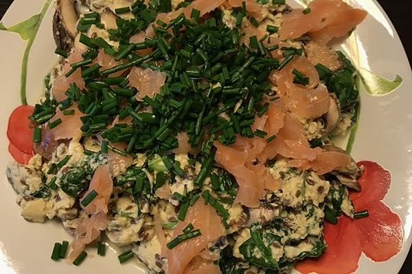 Fitness Omelette with Spinach and Salmon