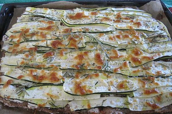 Flatbread with Zucchini, Apricots and Fresh Goat Cheese