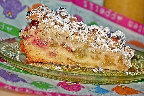 Flowers Rhubarb Cake with Crispy Sprinkles