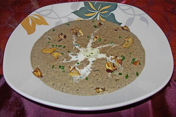 Forest Mushroom Soup with Baked Garlic