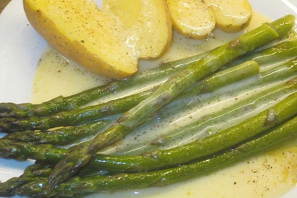 Fried Green Asparagus with Oranges – Hollandaise
