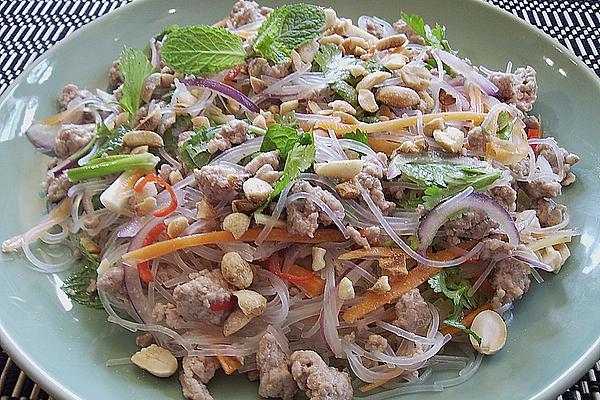Glass Noodle Salad with Pork, Mint and Ginger