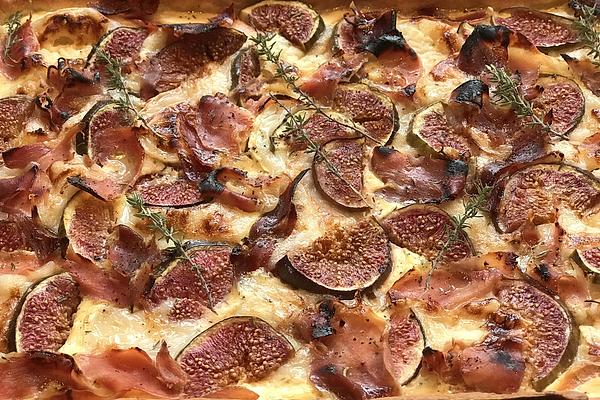 Goat Cheese and Fig Tart with Serrano Ham and Thyme