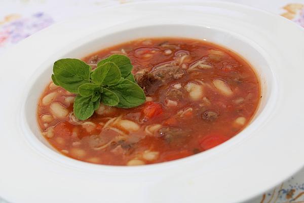 Goulash Soup with Beans and Tomatoes