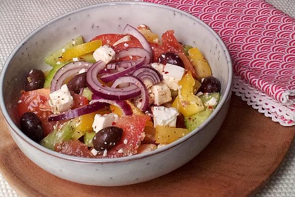 Greek Farmer`s Salad with Sheep Cheese