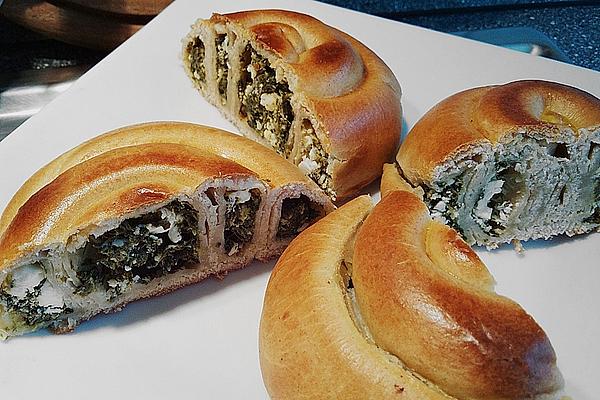 Greek Stuffed Pita with Spinach and Sheep Cheese