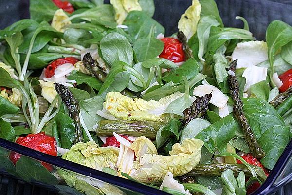 Green Salad with Grilled Green Asparagus