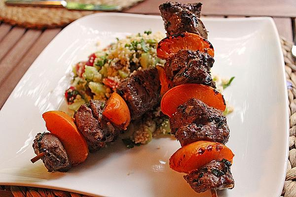 Grilled Lamb Skewers with Apricots