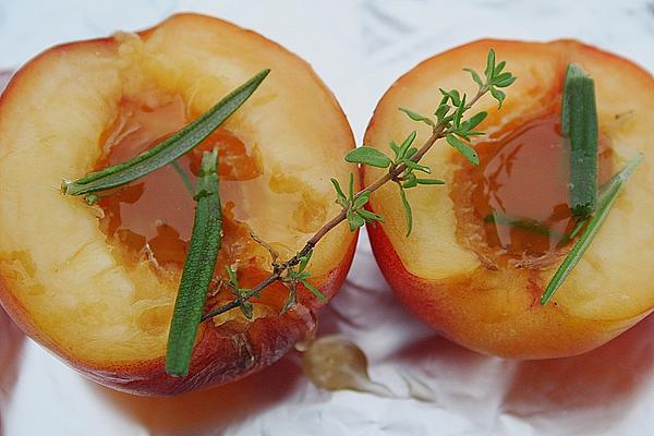 Grilled Peaches with Thyme and Rosemary