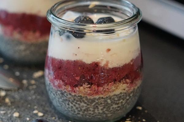 Healthy Chia Pudding with Raspberries