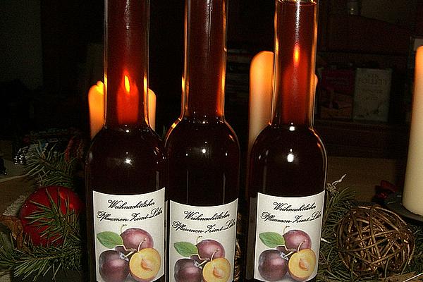 Homemade Christmas Plum and Cinnamon Liqueur