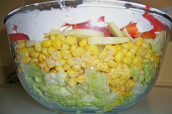 Iceberg Layered Salad with Turkey Breast