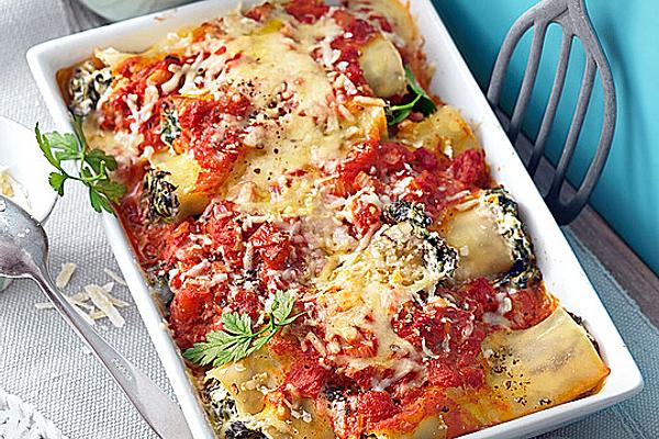 Ischileins Cannelloni with Spinach and Cream Cheese
