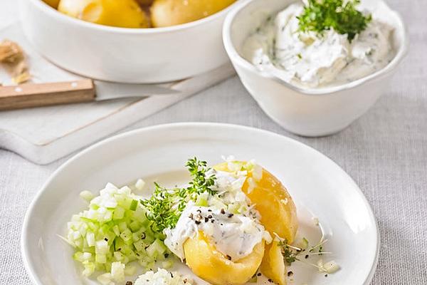 Jacket Potatoes with Cress Curd