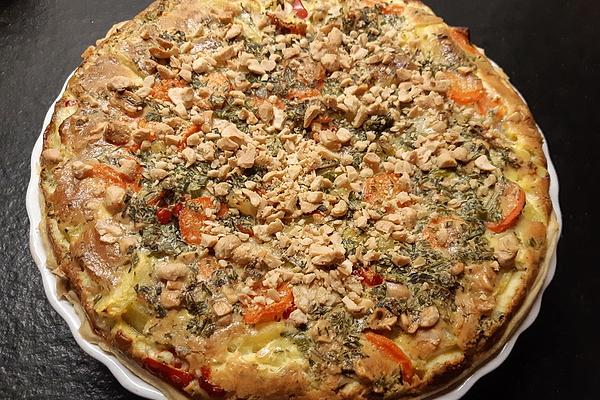 Juicy Kohlrabi Quiche with Carrots and Walnuts