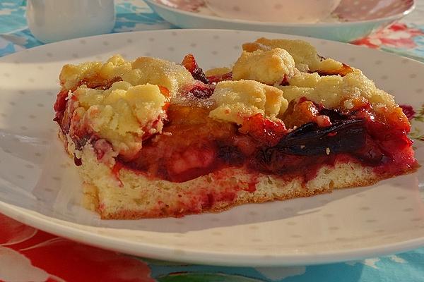 Juicy Plum Cake from Tray with Sprinkles