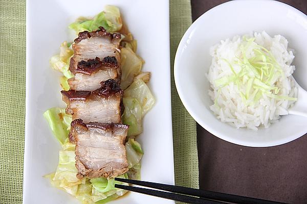 Lacquered Pork Belly with Asian Pointed Cabbage