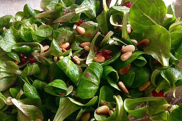 Lamb`s Lettuce with Pomegranates and Pine Nuts