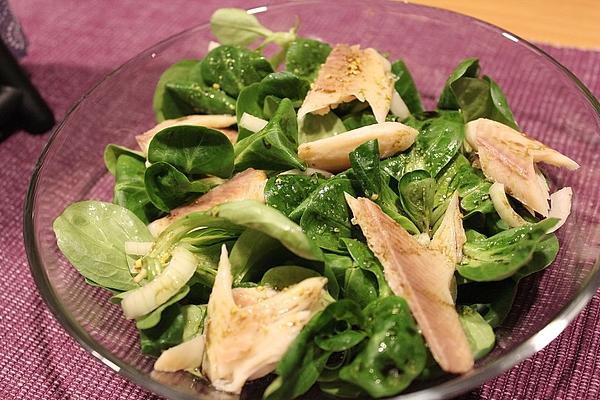 Lamb`s Lettuce with Smoked Trout or Other Smoked Fish