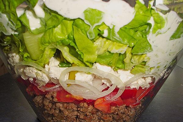 Layered Salad in Greek