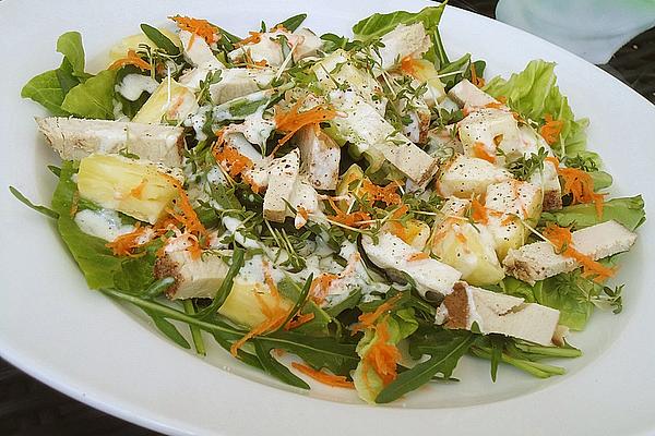 Leaf Salad with Chicken and Pineapple