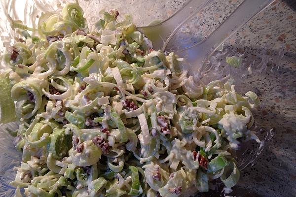 Leek and Cheese Salad with Grapes and Walnuts