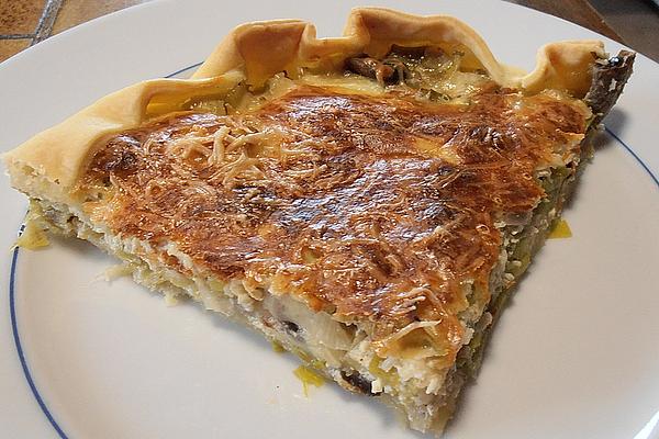 Leek and Mushroom Quiche with Fresh Goat Cheese
