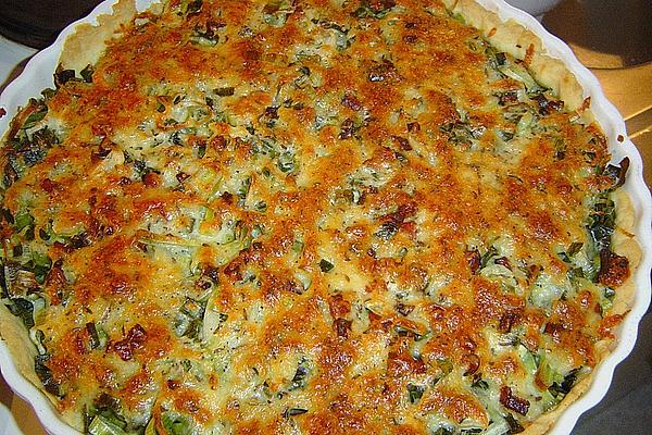 Leek Cake with Smoked Meat