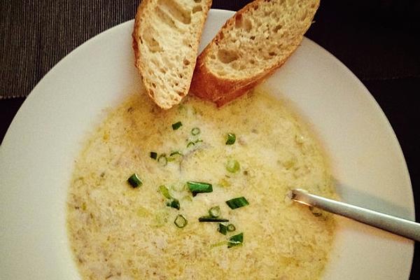 Leek Cheese Soup with Mince