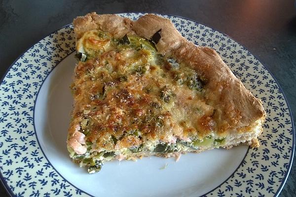 Leek Quiche with Spinach and Salmon