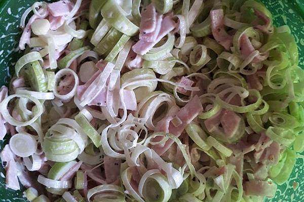 Leek Salad with Boiled Ham