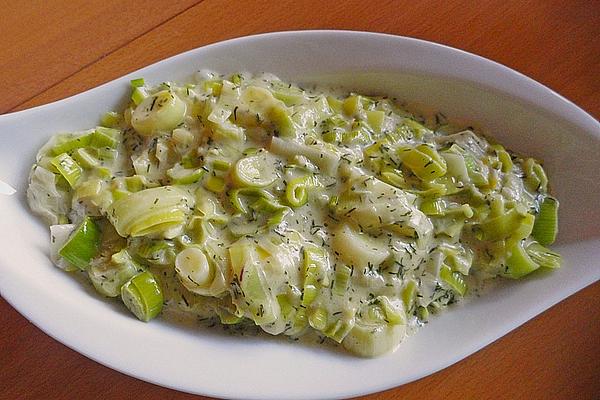 Leek Vegetables with Dill Cream