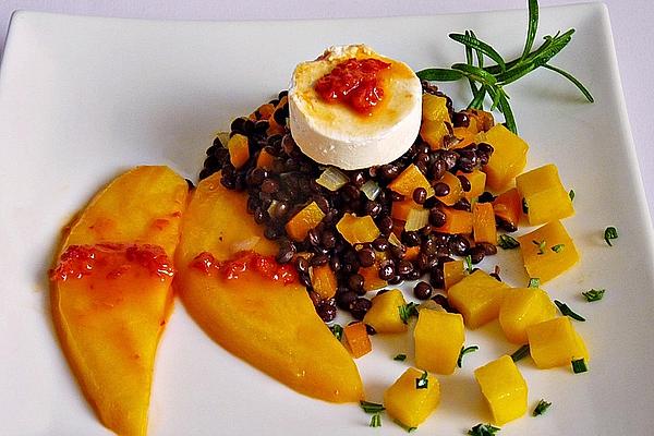 Lentil Salad with Mango and Goat Cheese
