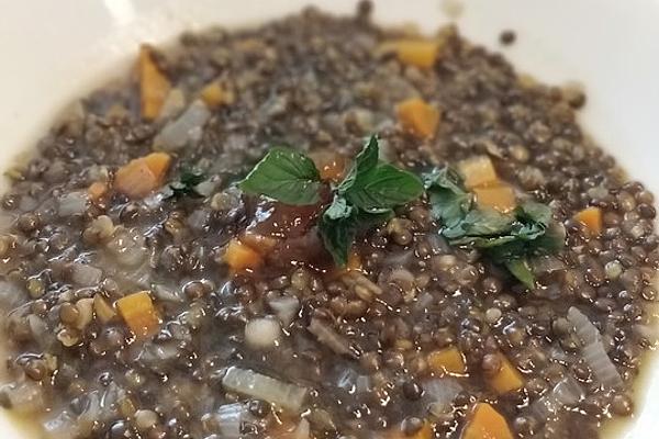 Lentil Soup with Mint and Mango Chutney