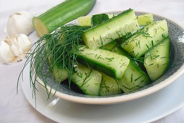 Lightning-quick Marinated Cucumbers with Garlic and Dill