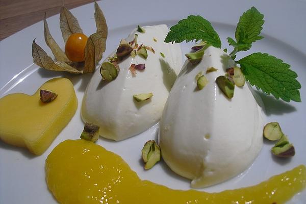 Lime Mousse with Mango Sauce