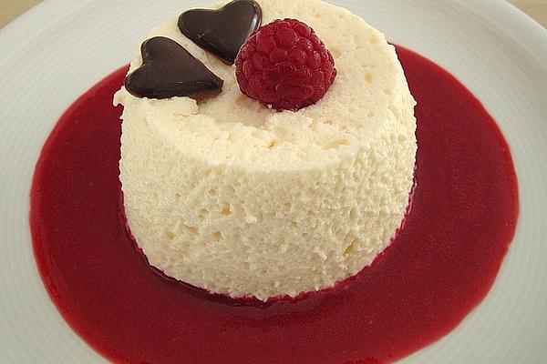 Lime Mousse with Raspberry Sauce