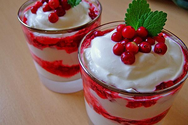 Lingonberry Cream Dessert with Yogurt