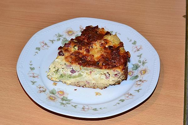 Low Carb Quiche with Ham, Cauliflower and Broccoli