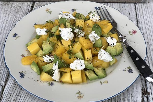 Mango and Avocado Salad with Fresh Goat Cheese