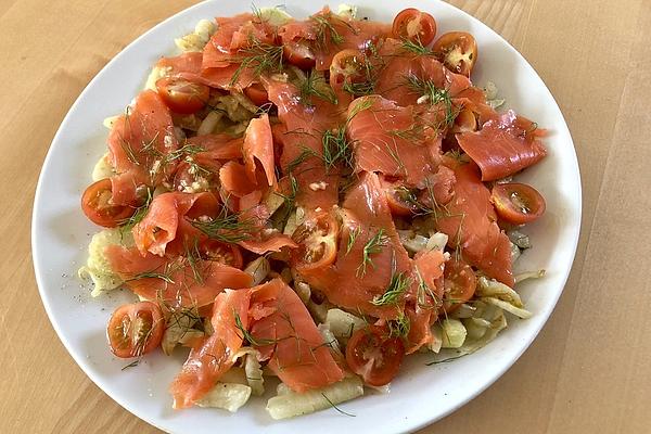 Marinated Fennel with Smoked Salmon and Cherry Tomatoes