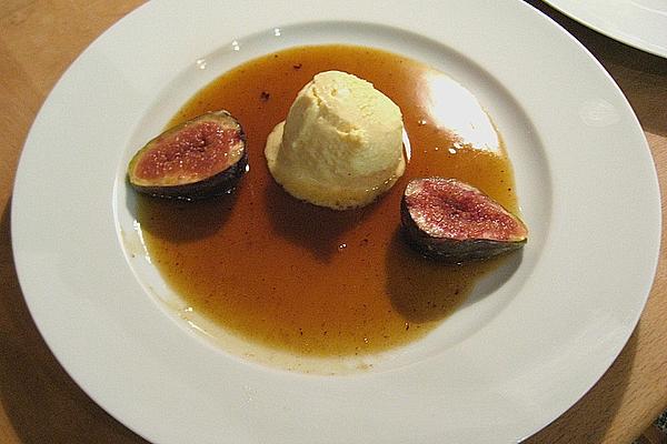 Marzipan – Almond Ice Cream with Figs and Orange Caramel Sauce