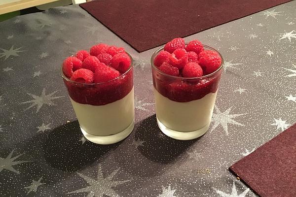 Marzipan Mousse with Raspberry Sauce